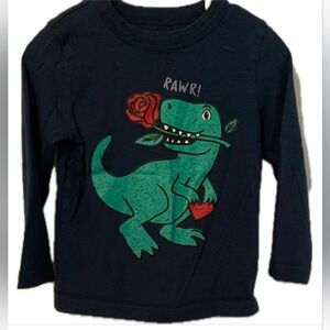 🟥3/15$ Joe Fresh Navy Blue Dinosaur Long Sleeve Tee